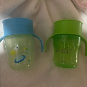 Philips Avent Blue and Green Toddler Sippy Cups